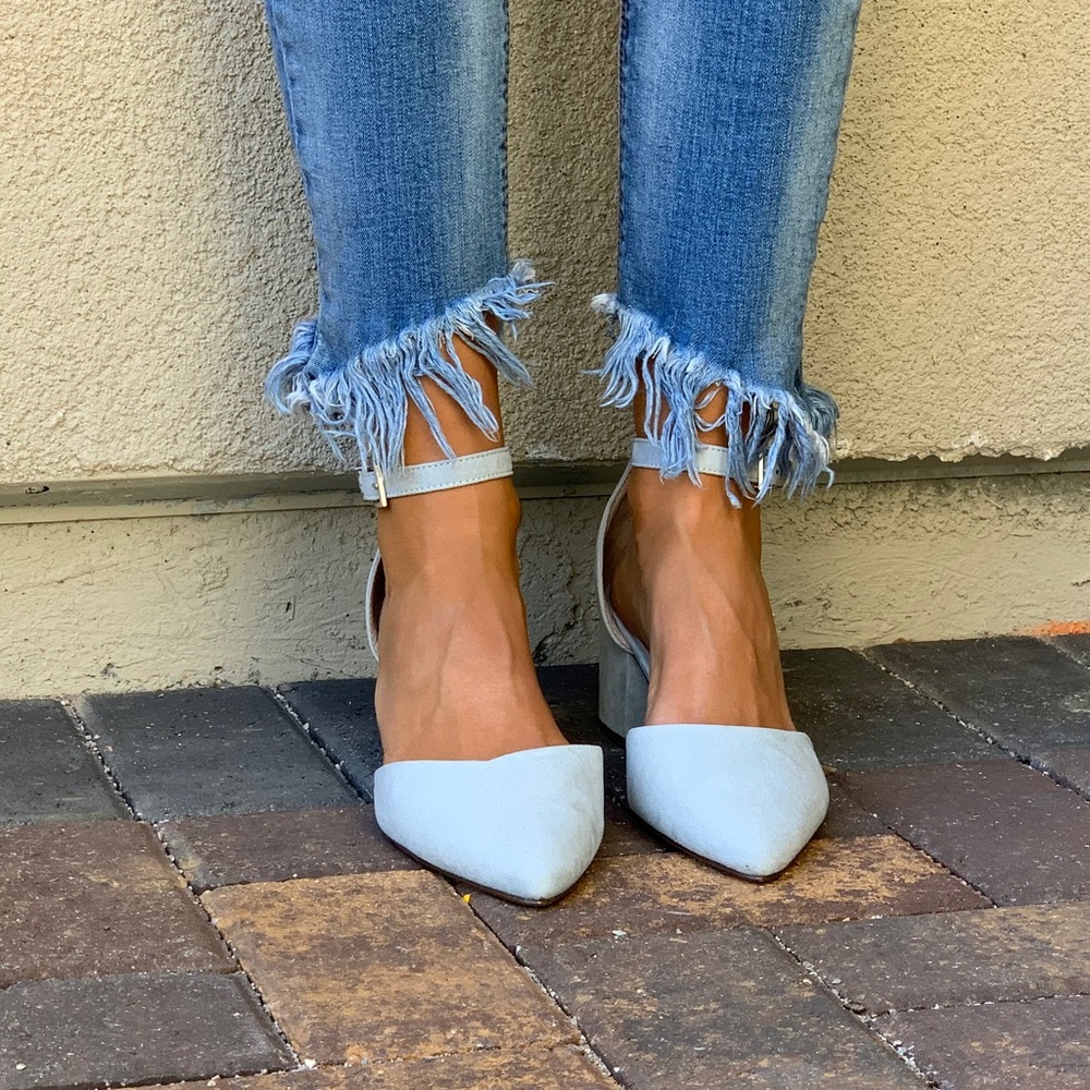 Ash Blue Ankle Strap Block Heel Mary Jane Pump - Picture 3 of 8